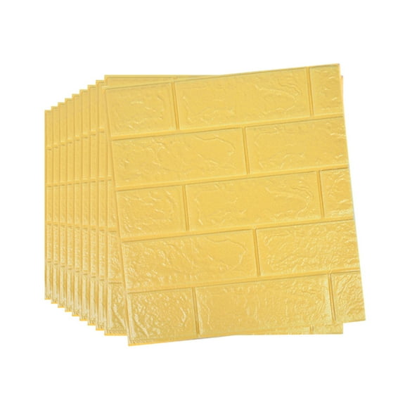 SEARCHI 10PCS 3D Wall Panels, 35 x 38cm 3D Brick Wall Self Adhesive Foam Background Wall Tiles Paper Peel, Stick Stone Effect for Home Decoration