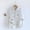 Beige, variant on Sakmal Fleece Womens Pajama Tops Button Up Flannel Fuzzy Long Sleeve Sleepwear Beige Crew Neck Sleepwear for Women L