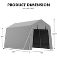 thumbnail image 7 of Portable Storage Shelter Shed 7x12 FT, Outdoor Portable Carport with Roll-Up Zipper Door, Waterproof, UV Resistant Storage Tent for Motorcycles, Bicycles, Firewood, Utility Room, 7 of 7