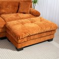 thumbnail image 5 of L Shaped Modular Sectional Sofa with Reversible Sleeper Couch and Ottoman, Deep Seating Comfort, Durable Chenille Fabric for Apartments, Studios & Home Offices – Orange, 5 of 9