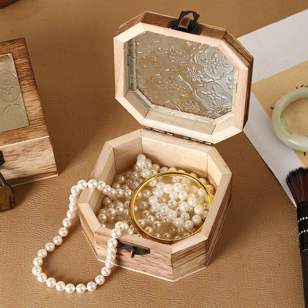 Siruishop Wooden Storage Box Organizer Sturdy Keepsake Box for