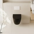 thumbnail image 3 of Liberty 1-Piece 1.1/1.6 GPF Dual Flush Elongated Wall Hung Toilets in Black, Soft Closing Seat Included, 3 of 4