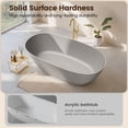 thumbnail image 6 of BCANHOME StonePure 61"×30" Solid Surface Stone Freestanding Bathtub, Deep Soaking Tub With Overflow, Pop-up Drain B390G, 6 of 22