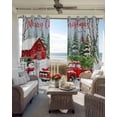 thumbnail image 3 of Christmas Blackout Curtains 45 Inches Long, Kitchen Black Out Window Treatments, Snowman Red Truck Cardinal Barn Pine Tree Thermal Insulated Lined Drapes for Small Window with Grommet 42"x45", 3 of 8