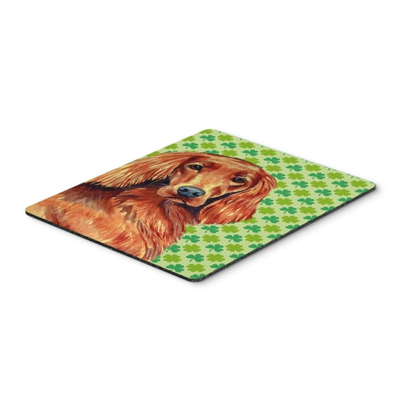 "Irish Setter St. Patricks Day Shamrock Portrait Mouse Pad Hot Pad or Trivet"