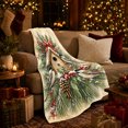 thumbnail image 3 of Rustic Winter Birdhouse Scene Chickadees Pine Holly Snow-Dusted, Festive Woodland Scene, Warm Flannel Blanket for Cabin and Lodge, Art Lovers Housewarming Gift, Artistic Home Decor, 3 of 7