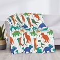 thumbnail image 3 of Fotbe Colorful Dinosaur Manta de Franela con Estampado, Manta Ultrasuave para Cama, Sofá, Auto, Hipoalergénica y Antibolitas-50"x40", 3 of 6