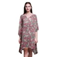 thumbnail image 1 of Bimba Robe de Plage Courte pour Femmes Kaftan de Plage Bikini Coverup Midi-TG-3X, 1 of 5
