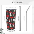 thumbnail image 5 of Kll Red Mushrooms Stainless Stainless Steel Vacuum Insulated Coffee Cup 20 Oz Lids And Straws,1 Metal Straws,1 Cleaning Brush, 5 of 9