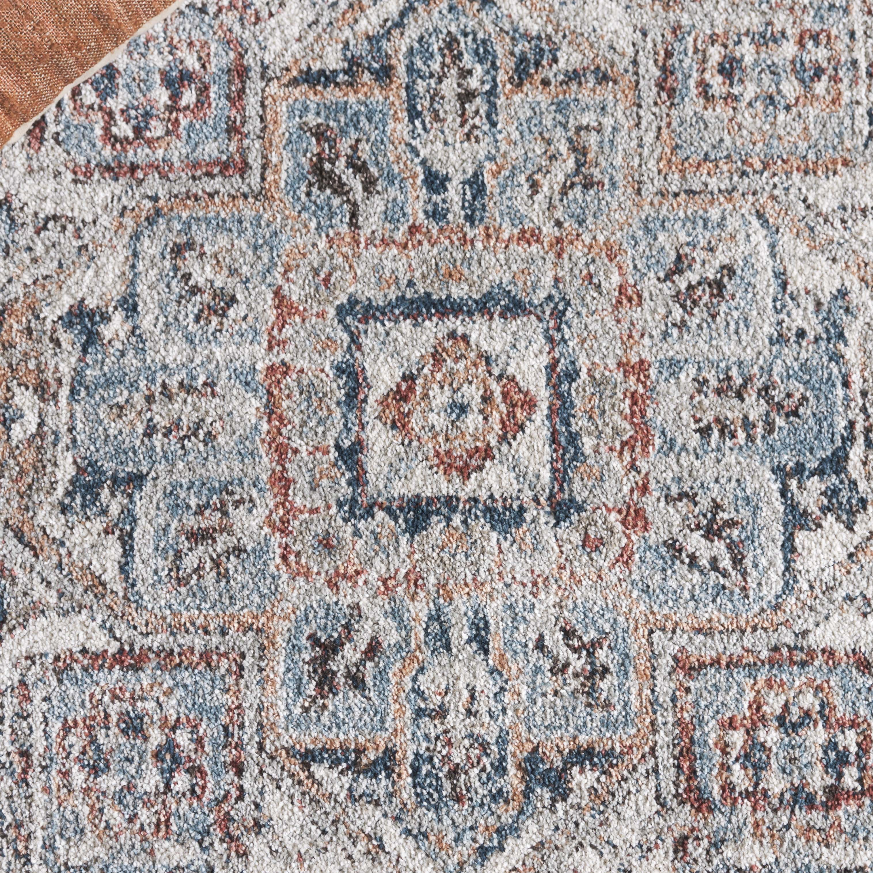 SAFAVIEH Vintage Tabriz Abagail Medallion Runner Rug, Blue/Rust, 2' x 8'