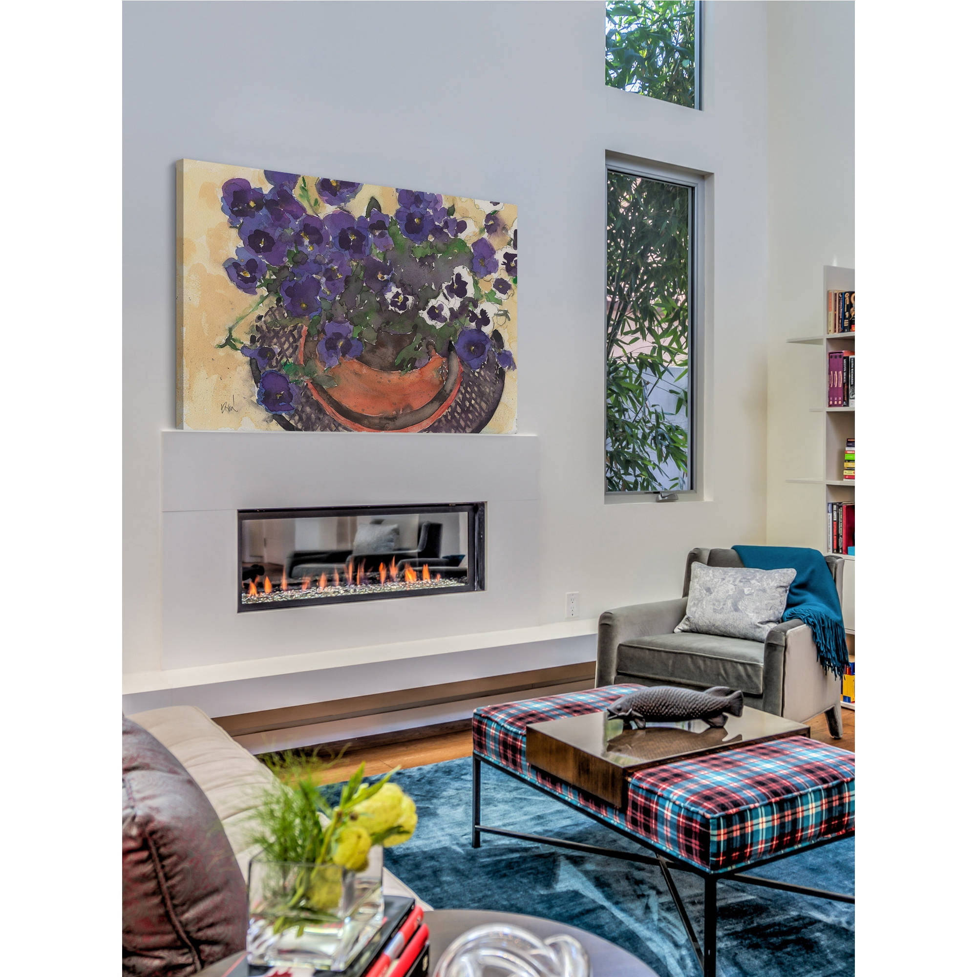 Marmont Hill "Violet Blooms" Painting Print on Wrapped Canvas