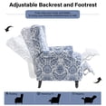 thumbnail image 5 of DREAMSIDEA Push Back Recliner Chair Set of 2 Living Room, Wingback Reclining Sofa Chair, Fabric Floral Recliner Reading Chair with Footrest for Living Room/Office/Apartment, Navy, 5 of 5