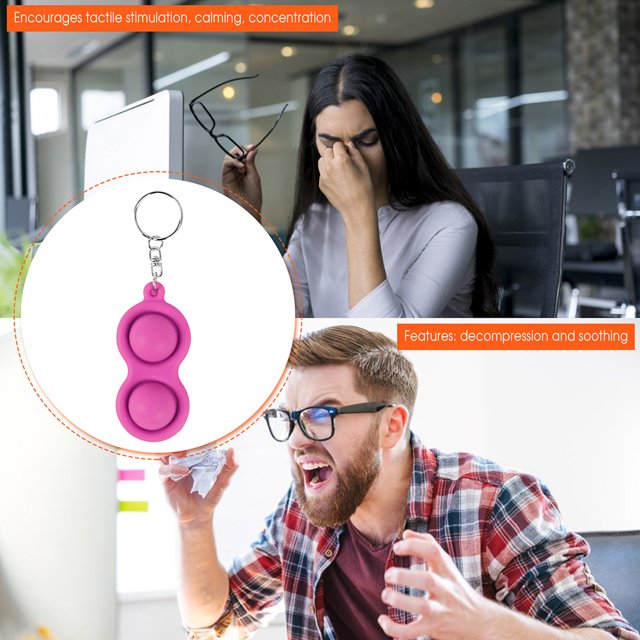 Dimple Fidget Toy Silicona Autismo Llavero Squeeze Sensory (rosa común) Ehuebsd Para estrenar