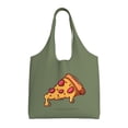 thumbnail image 1 of XMXT Canvas Tote Bag, Melting Cheese Pizza Green Large Handbag for Women, Shopping Working Travel, 1 of 7