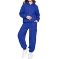 thumbnail image 6 of PInxai Kids Sweatsuits Casual Workout Sets Zip up Hooded Long Sleeve Sweatshirts Joggers with Pockets Unisex Clothing,Blue,160, 6 of 7