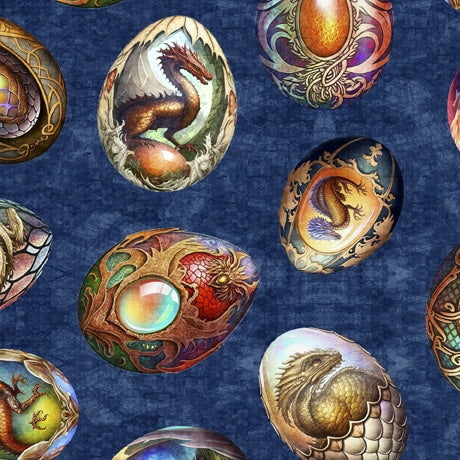 Dragon Fyre Dragon Eggs Cotton Fabric