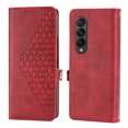 thumbnail image 2 of Case for Samsung Galaxy Z Fold 3 5G, Magnetic Matte Premium PU Leather Stand Flip Cover with Card Slots and Wallet, Shockproof and Full Body Protection Compatible with Z Fold 3 - Red, 2 of 10