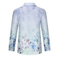 thumbnail image 5 of Honeeladyy Women Button Casual Turn-Down Neck Printed Long Sleeve Tops Shirt Breathable Long-Sleeved Tops, 5 of 8