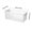 🔥 White_Base#20309, variant on Plastic Storage Basket with Handles | Hollow Rectangular Stackable Ventilated Organizer Bin | Multipurpose for Kitchen, Bathroom, Refrigerator | 11x5x4.5in | White/Green | 1 Pack