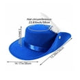 thumbnail image 2 of Slccxzc Gentleman Tricorn Hat Wide Brim Retro Top Cap Feather Decor British Style Formal Party Headwear, 2 of 7