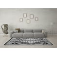 thumbnail image 3 of Ahgly Company Indoor Round Abstract Gray Modern Area Rugs, 3' Round, 3 of 4