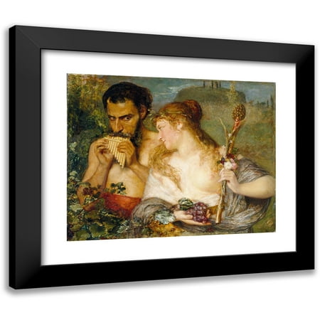 Ernst Josephson 14x12 Black Modern Framed Museum Art Print Titled - Nymph and Faun (1878)