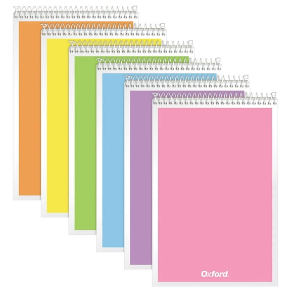 Cuadernos en espiral Steno, encuadernación Oxford, 6 x 9 pulgadas, 80 hojas, paquete de 6