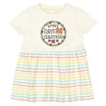 thumbnail image 3 of Inktastic Baby's First Christmas with Reindeer Girls Baby Dress, 3 of 5