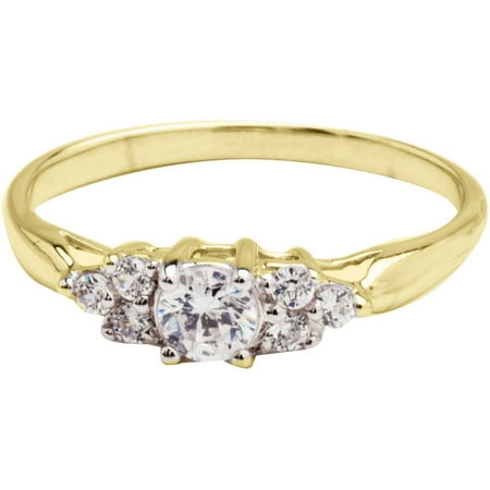 Believe by Brilliance .69 Carat T.G.W. CZ Round 10kt Yellow Gold Engagement Ring