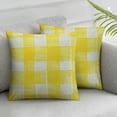 thumbnail image 3 of BANET Yellow and White Throw Pillow Cover Set of 2, Checkered Pattern Picnic Design Inspired Classic Image, Decorative Square Covers for Couch Bed &amp; Sofa, Yellow White 18x18in, 3 of 7