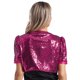 thumbnail image 5 of Cárdigan con forro completo y frente abierto para mujer, chaqueta corta, Tops cortos de manga corta con lentejuelas brillantes, prendas de vestir exteriores, ropa elegante para discoteca, 5 of 5