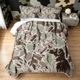 thumbnail image 2 of Manfei Farmhouse Duck Dog Bed Spread Queen, Cottage Camouflage Queen Coverlet Set, Silk Gray, 3-Piece, 1 Quilt and 2 Pillowcases, 2 of 7