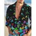 thumbnail image 1 of Camisa con botones y solapa de manga larga con estampado 3D más vendida para hombre , camisa informal de calle cómoda y suave para hombre, 1 of 6