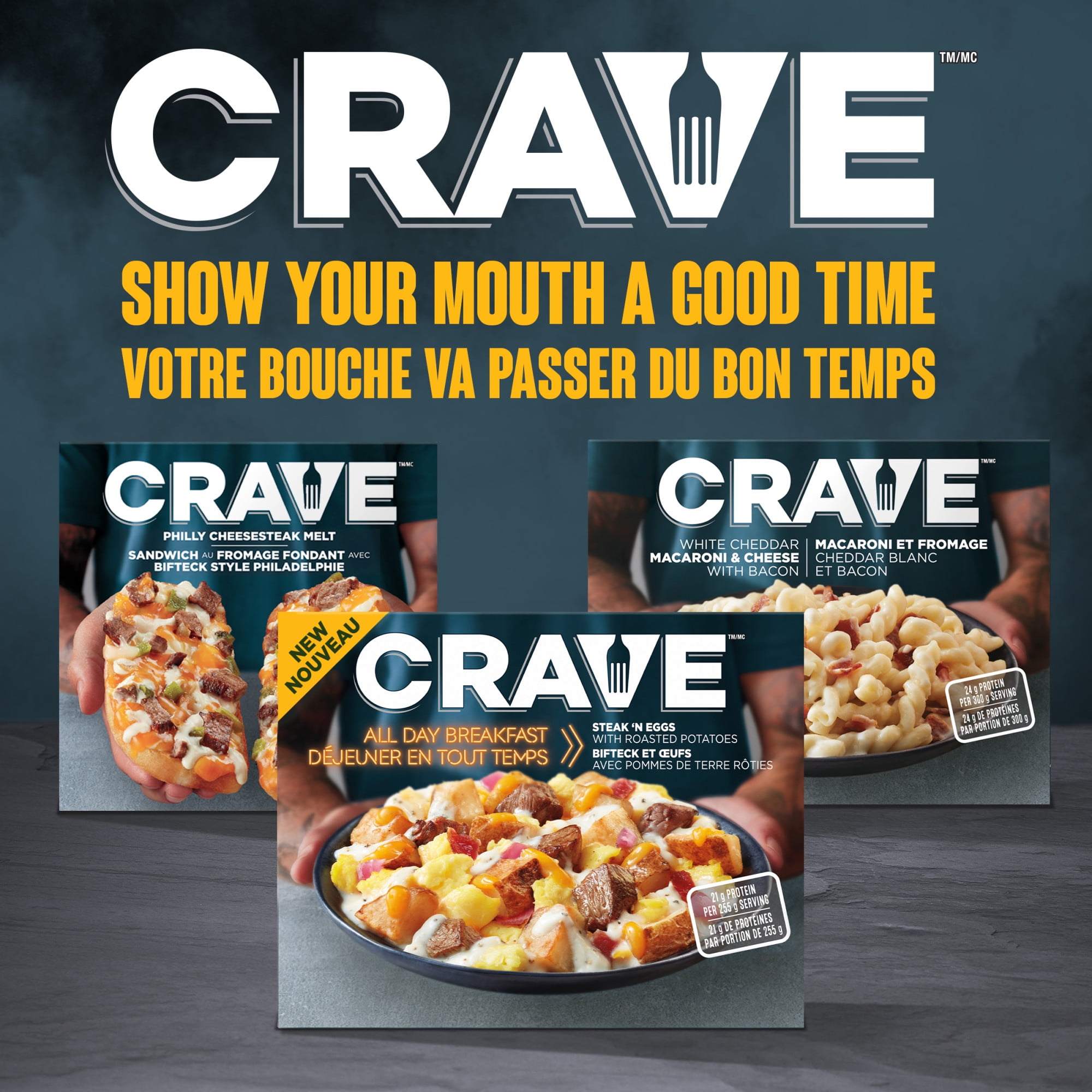 CRAVE All Day Breakfast Steak 'N Eggs with Roasted Potatoes, Frozen, 255g