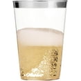 thumbnail image 7 of 100 Silver Plastic Cups 14 Oz Clear Plastic Cups Tumblers Silver Rimmed Cups Fancy Disposable Wedding Cups Elegant Party Cups with Silver Rim, 7 of 7