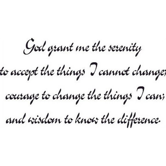 Serenity Prayer Wall Art, Vinyl Decal, Accept the Things We Cannot Change