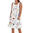 thumbnail image 2 of SAATLERI Sundresses for Women 2025 Sleeveless Crew Neck Summer Dressses Casual Loose Flowy Floral Sun Dress with Pocket, 2 of 5