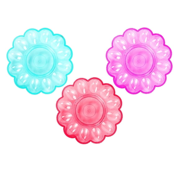 GOOHOCHY 3Pcs Egg Storage for Kitchen Multi Grids Plastic for Households Prevent Egg Breaking 9.43X9.43X1.18in