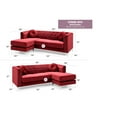 thumbnail image 2 of Glory Furniture Pompano Velvet Sofa Chaise in Burgundy, 2 of 6