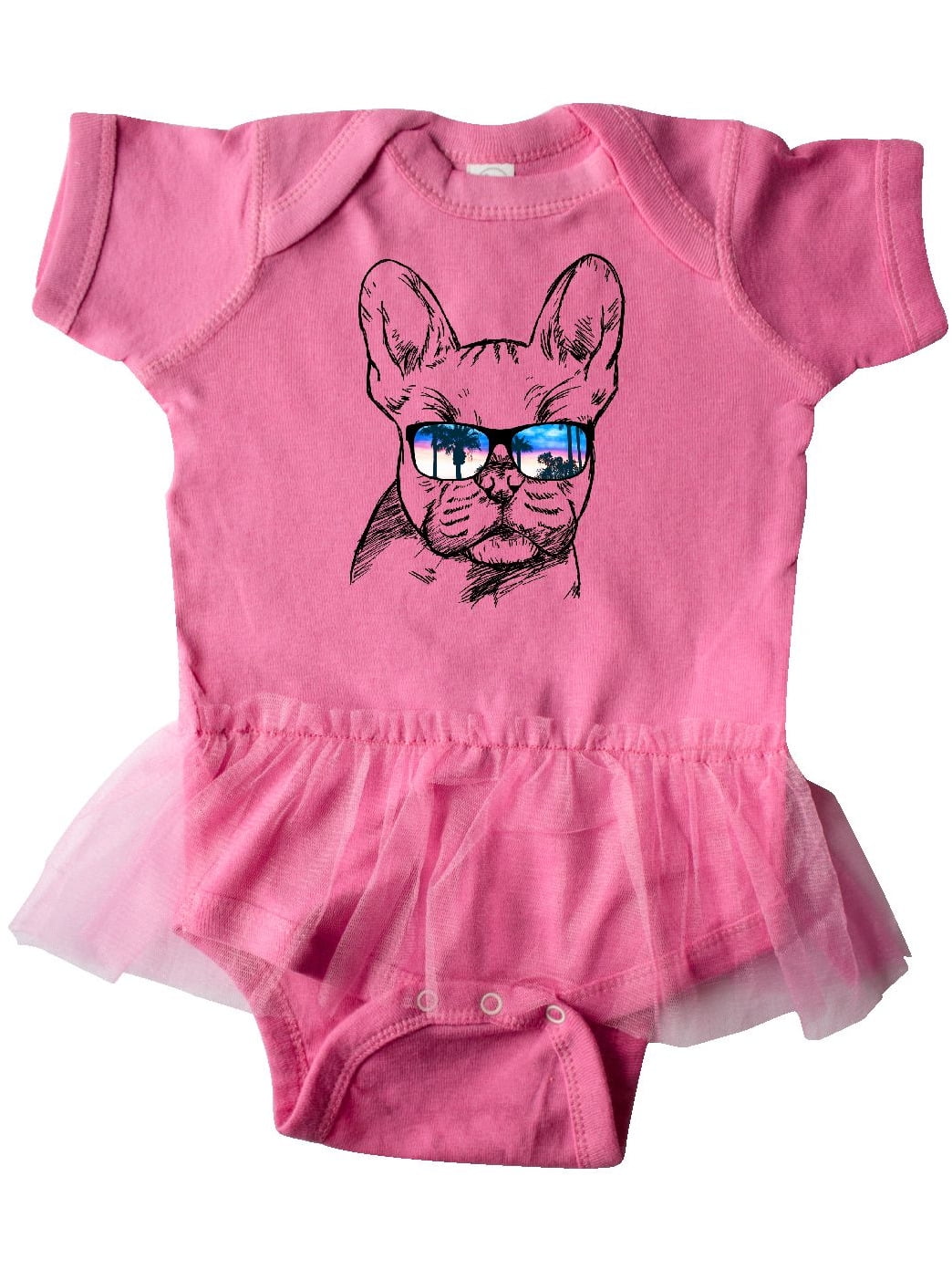 Inktastic French Bulldog Portrait With Sunglasses Infant Tutu Bodysuit Pets Dog