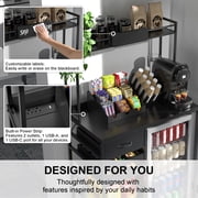 GDLF Snack Bar Cabinet with Fridge Space, Compact Snack Organizer Coffee Station 35.86 W