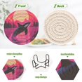 thumbnail image 4 of Dolphins and Sunset Drink Coasters with Holder Absorbent Coaster for Coffee Table Room Decor 6 Pack, 4 of 7