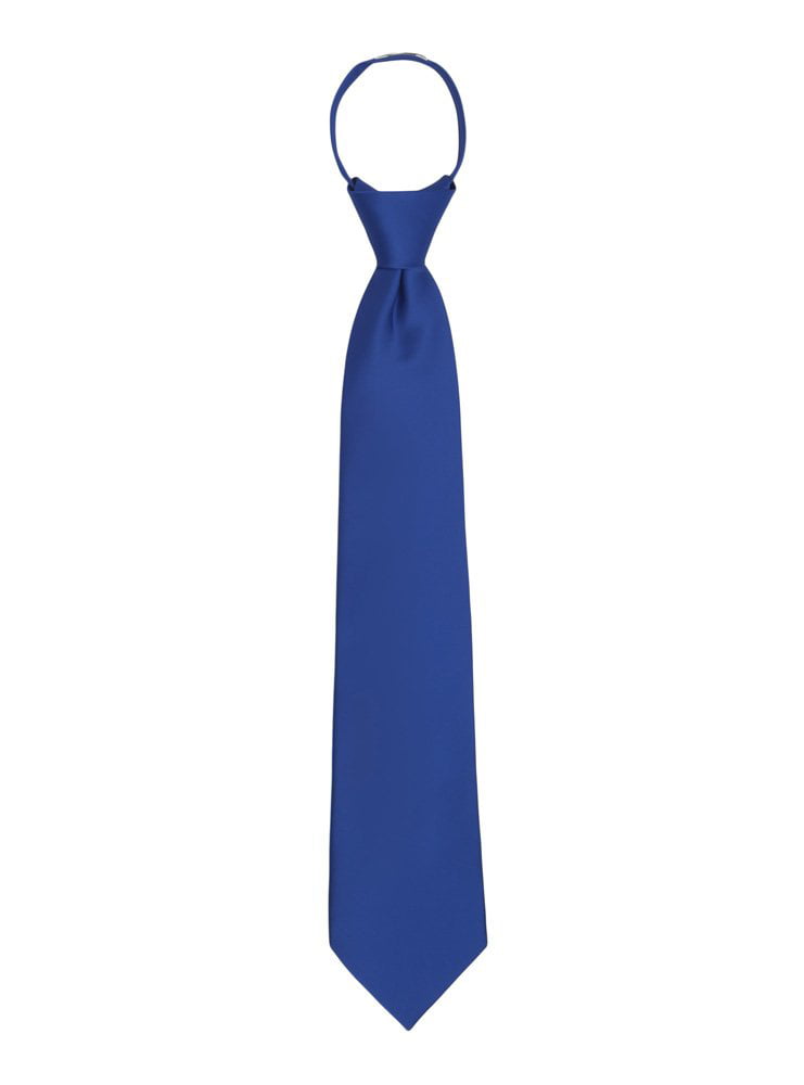 Jacob Alexander Boy's 14 Pretied Solid Color Zipper Tie 