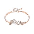 thumbnail image 1 of Pulsera de diamantes de imitación accesorio de joyería de aleación para mujer con perla de imitación, 1 of 8