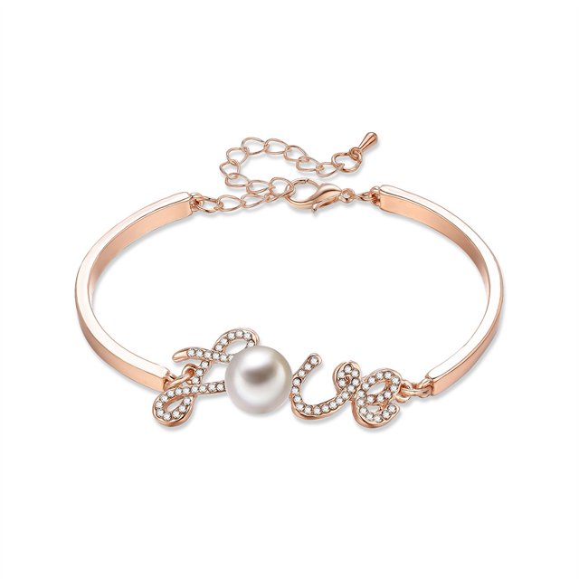 Pulsera de diamantes de imitación accesorio de joyería de aleación para mujer con perla de imitación