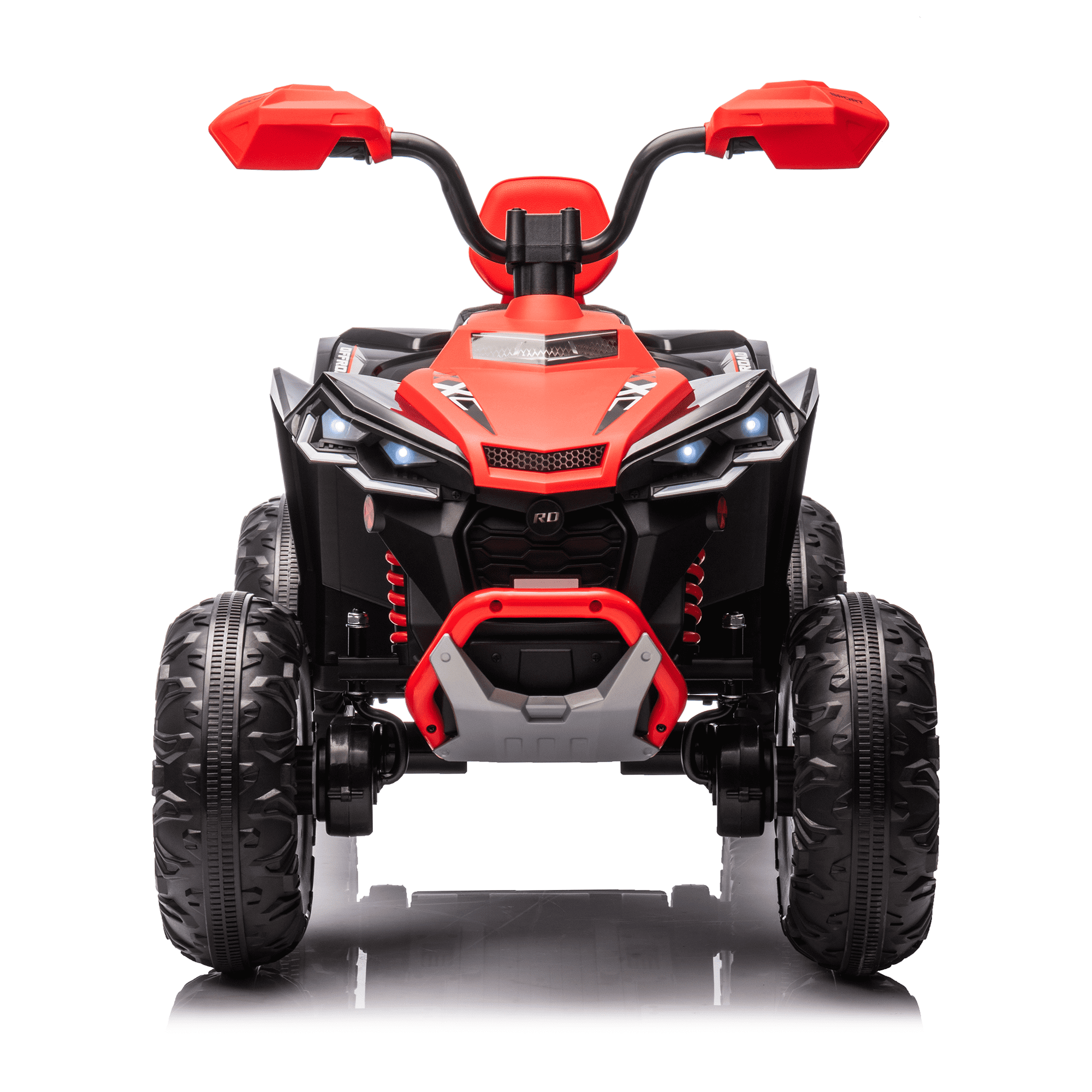 Jorfly 24V Ride on Truck ATV Car，Power Car Wheel 2-Seater Power Car Wheels Kids ATV – 800W 4WD Power with Remote Control & Extended Range Battery (Red)