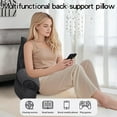 thumbnail image 4 of Reading Pillow for Bed with High Arm Rests,Back Support Pillow for Sitting Up in Bed with Shredded Memory Foam for Reading, TV, Gaming or Relaxing on Floor（Grey Black，Small）, 4 of 12
