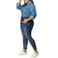 thumbnail image 6 of DARING DIVA Women's Plus Washed Mid-Rise Skinny Jeans Denim Pant 4X Blue, 6 of 8