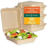 100% Compostable Bagasse Paper Clamshells - Eco-Friendly and Sturdy