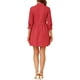 thumbnail image 3 of Vestido de camisa para mujer Inspire Chic de manga 3/4, con botones, mini vestido rojo, talla M, 3 of 7